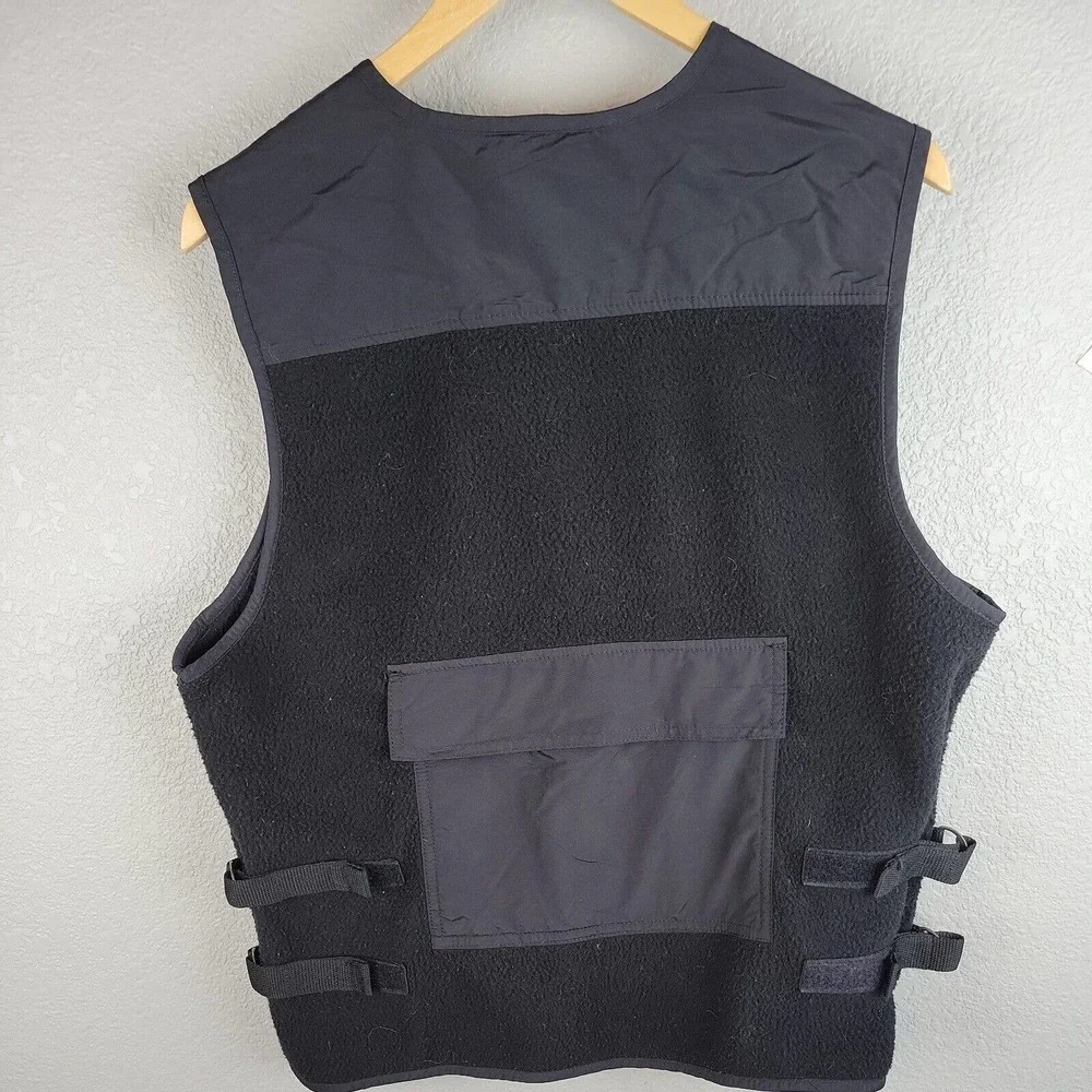 Urban Outfitters Mens Filed Utility Tactical Vest Jacket M Medium Black Fleece - Picture 5 of 5